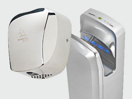 Three types of hand dryers