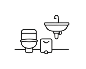 Child friendly low-level toilet and wash basin