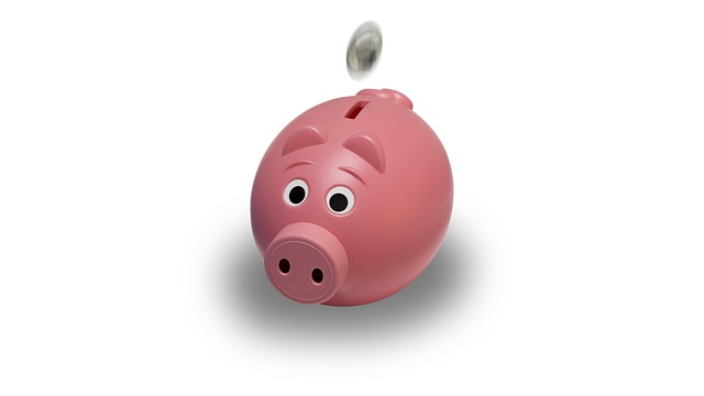 cartoon piggy bank image with coin going in