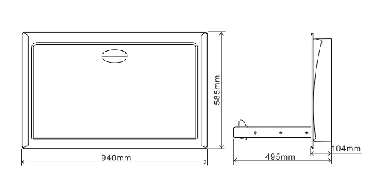 Baby Changing Station - Stainless Steel Recessed - main image