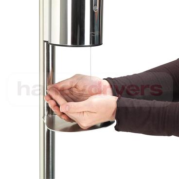 Sanillo Hand Sanitiser Dispenser with Stainless Steel Stand, Signage Frame & 1L Santiser Pack - main image