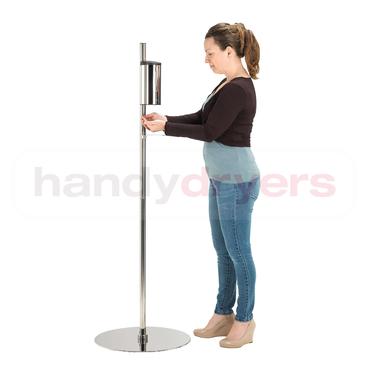Sanillo Hand Sanitiser Dispenser with Stainless Steel Stand, Signage Frame & 1L Santiser Pack - main image