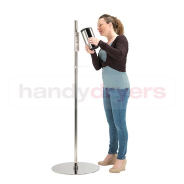 Sanillo Hand Sanitiser Dispenser with Stainless Steel Stand, Signage Frame & 1L Santiser Pack - main image