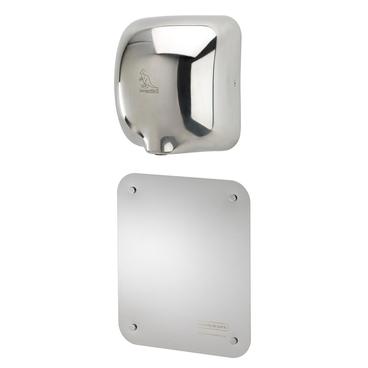Kangarillo 2 ECO hand dryer in stainless steel with splashback panel - main image
